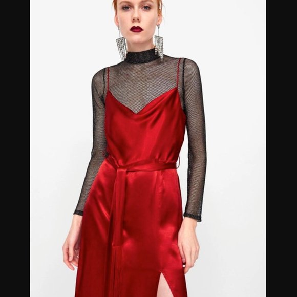 ZARA | Satin Dress - Picture 3 of 6